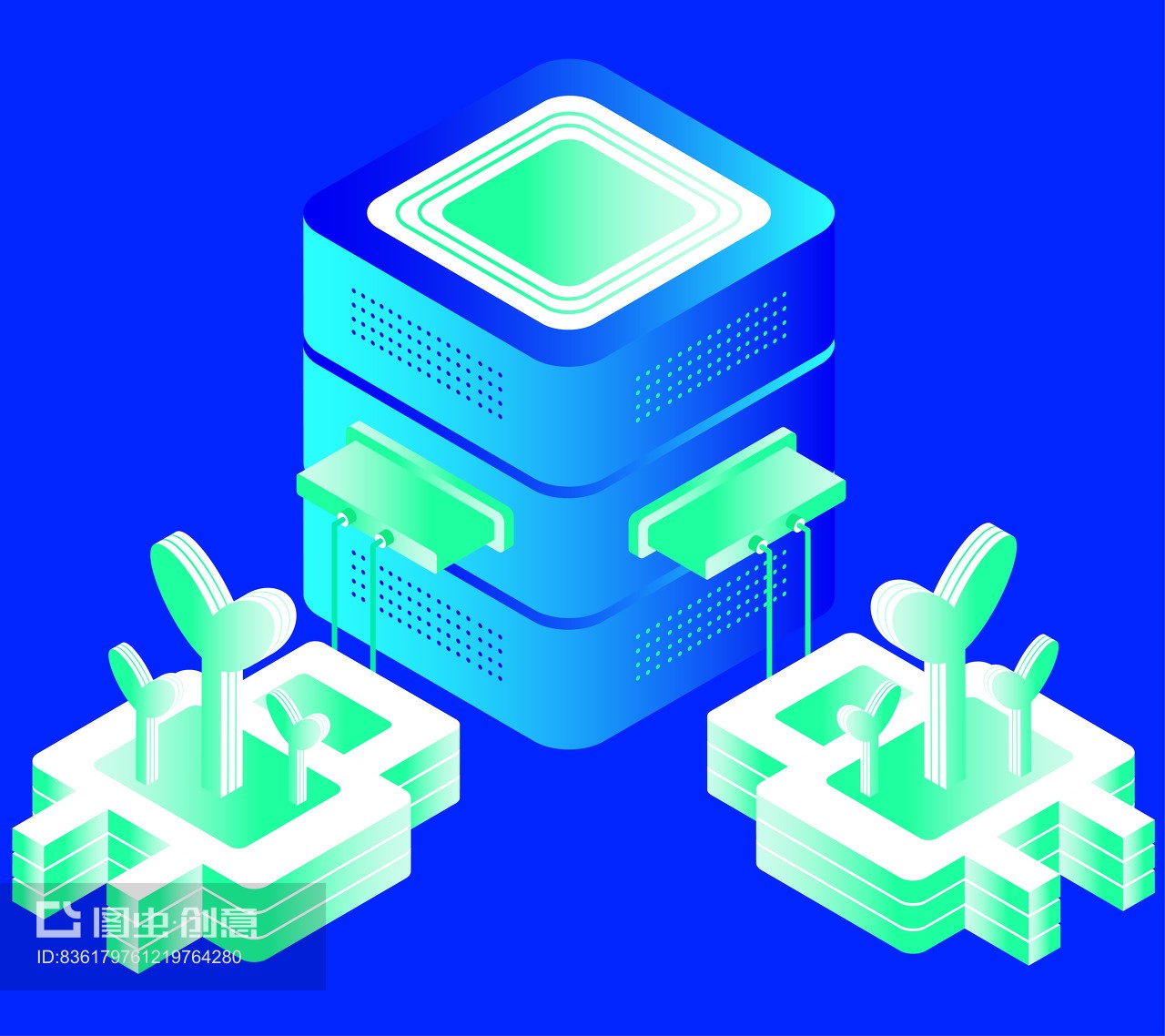 科技未來節能環保智能凈化插畫